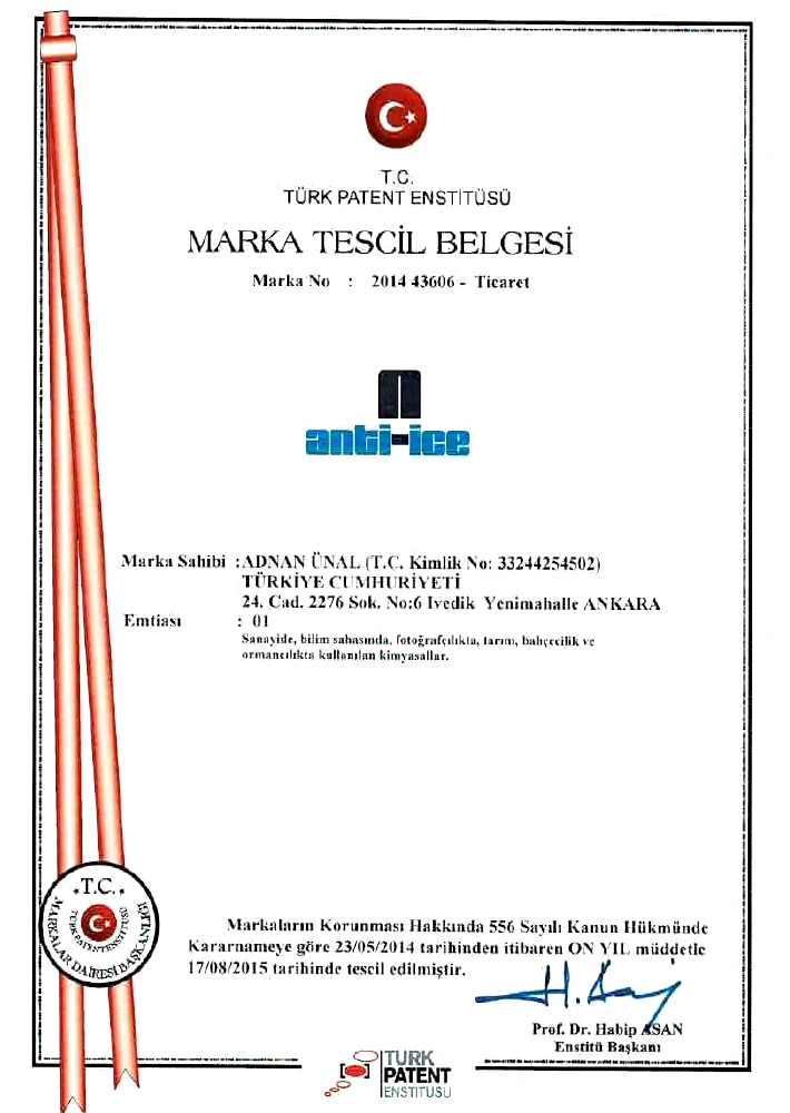 Anti-Ice Marka Tescil